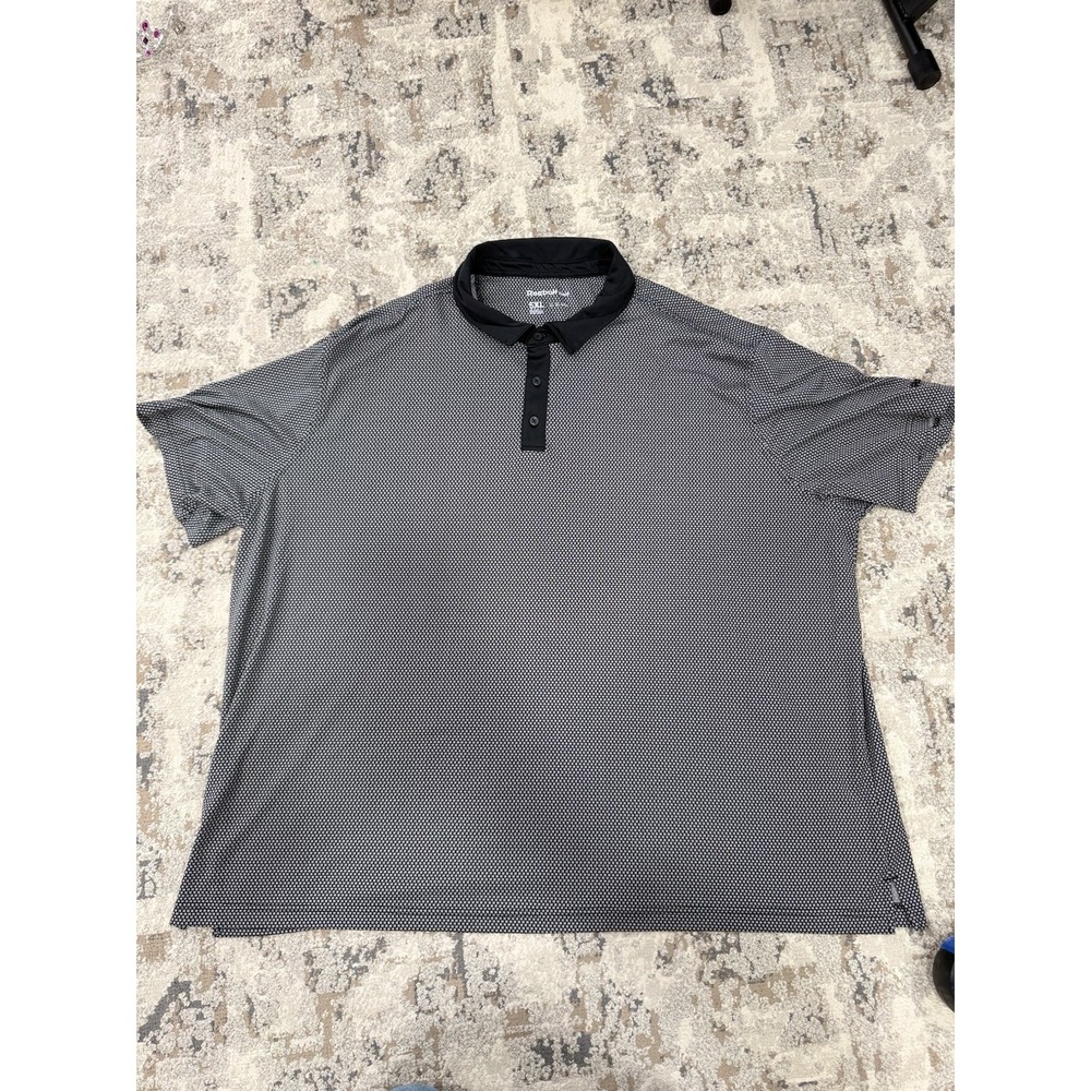 Reebok Shirt Men's size 5XL golf Performance Big Stretch flex Gray logo All Over